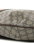 GG Supreme Monogram Web Ophidia Half Moon Hobo Brown