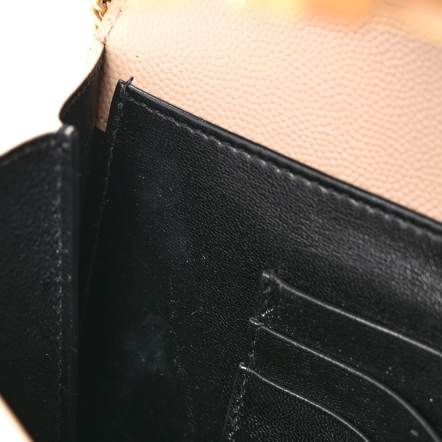 Grain De Poudre Monogram Cassandra Chain Wallet  Dark Beige