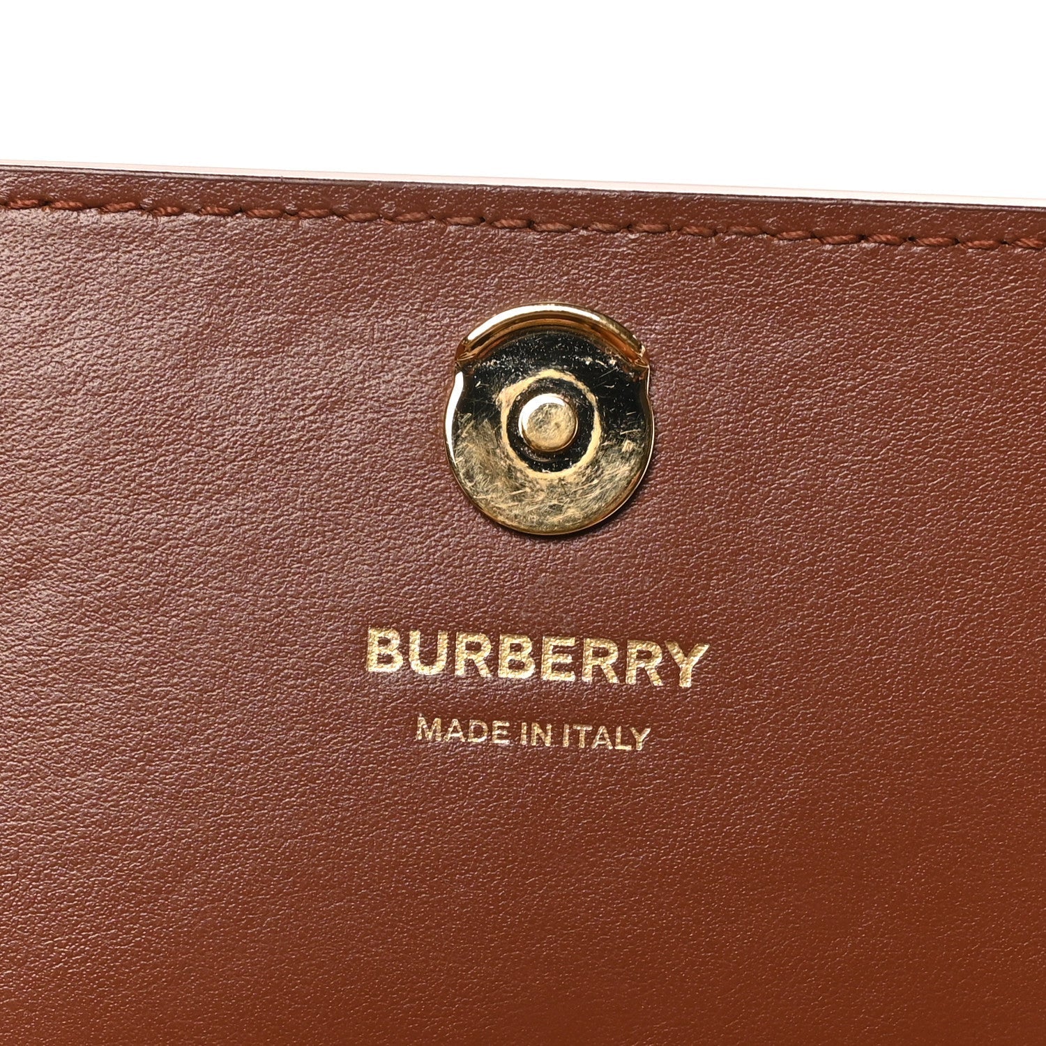 Calfskin House Check Hampshire Wallet On Chain Tan