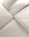 Nappa Intreccio Padded Top Handle Shoulder Bag White