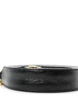 Suede Patent Web Mini Ophidia Round Shoulder Bag Black