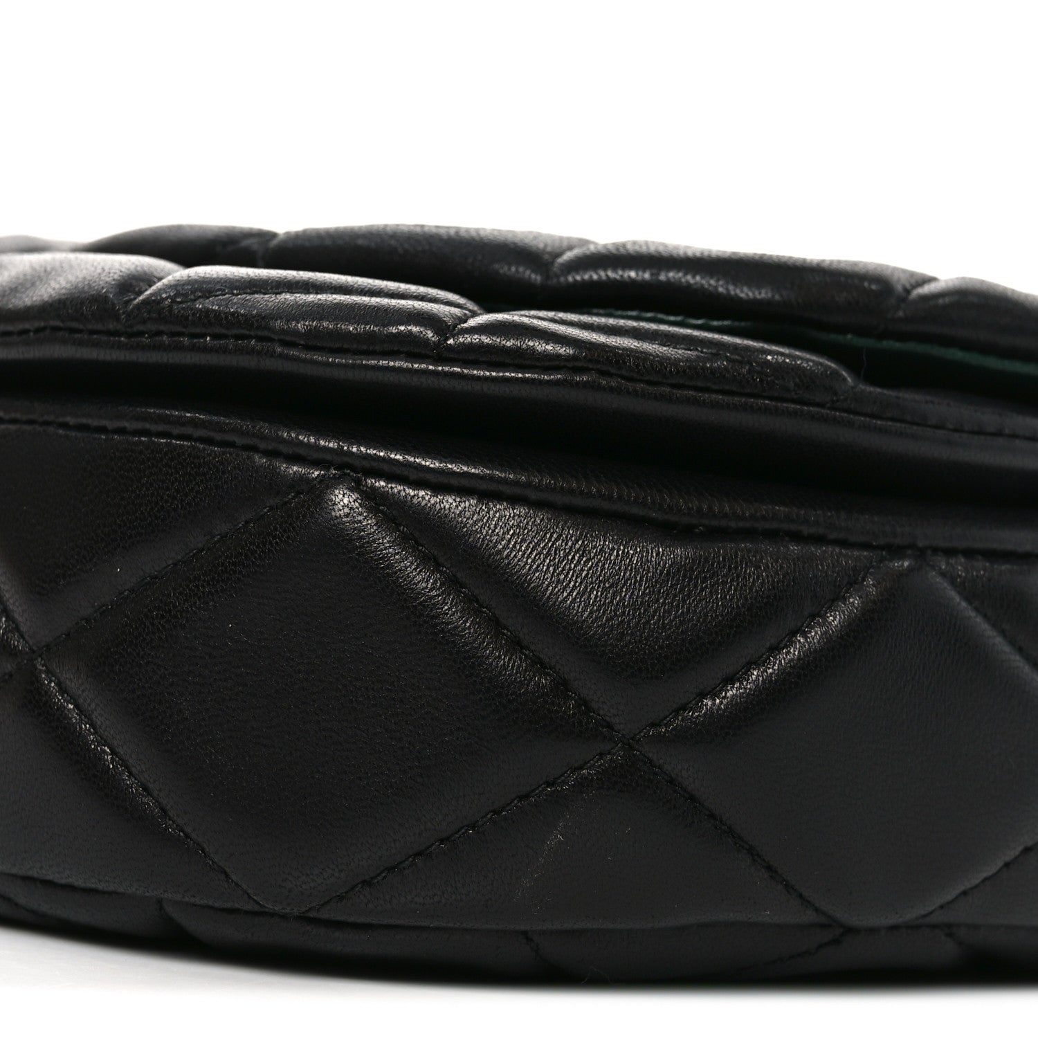 Lambskin Quilted Rocking Horse Shoulder Bag Black