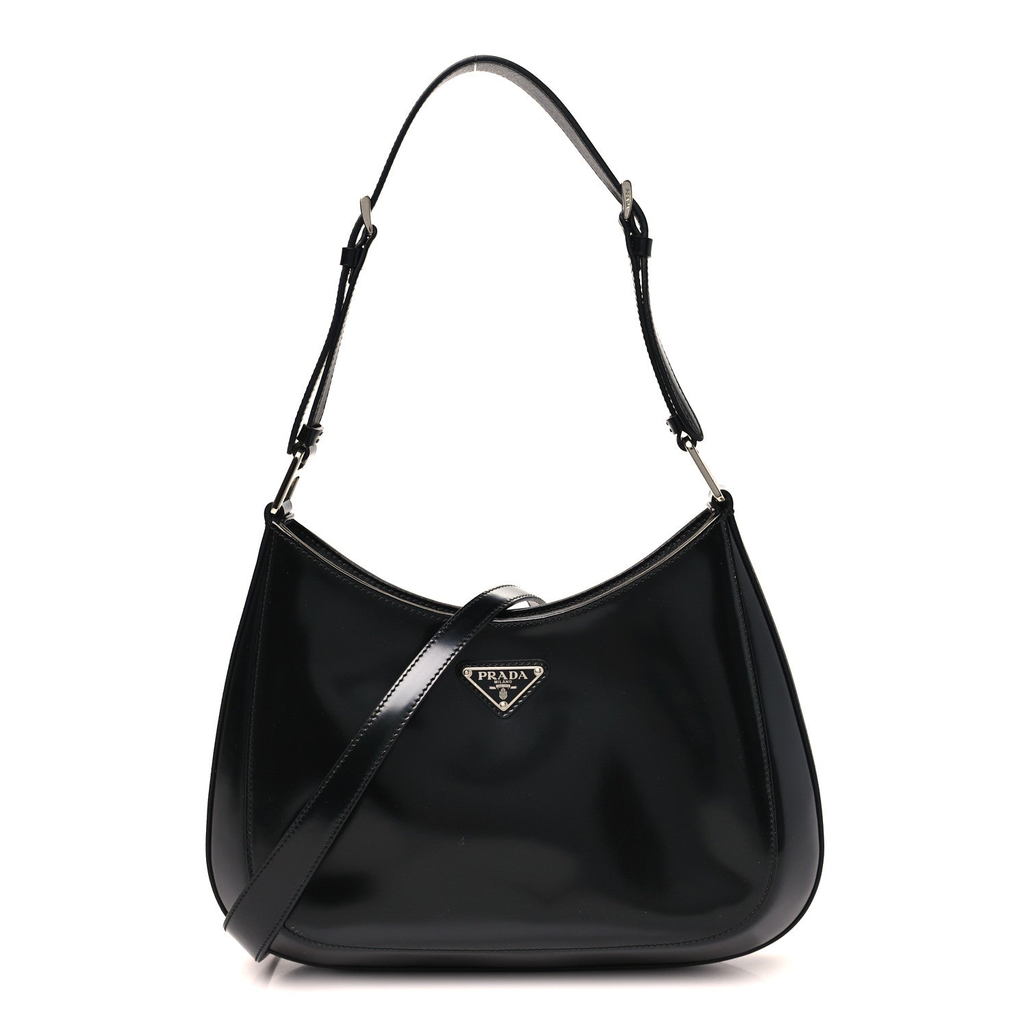 Spazzolato Large Cleo Adjustable Strap Shoulder Bag Black