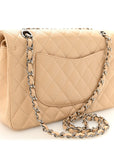 Caviar Quilted Medium Double Flap Beige Clair