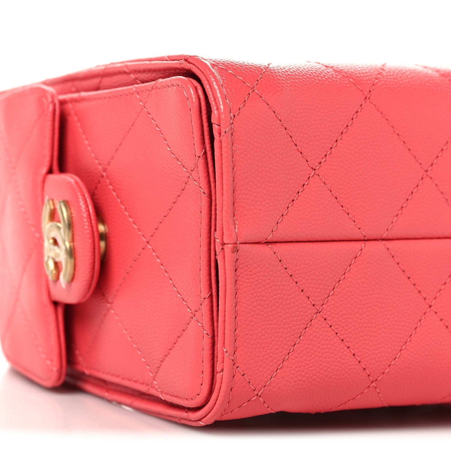 Caviar Quilted Mini CHNL 25 Handbag Coral