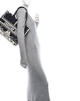 Canvas Embroidered Medium Paris Book Tote Black White