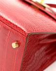 Shiny Porosus Crocodile Kelly Sellier 28 Rouge Vif