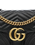Calfskin Matelasse Small GG Marmont Shoulder Bag Black
