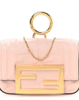 Nappa Matisse FF Embossed Nano Maxi Buckle Baguette Charm Rosa Quarzo