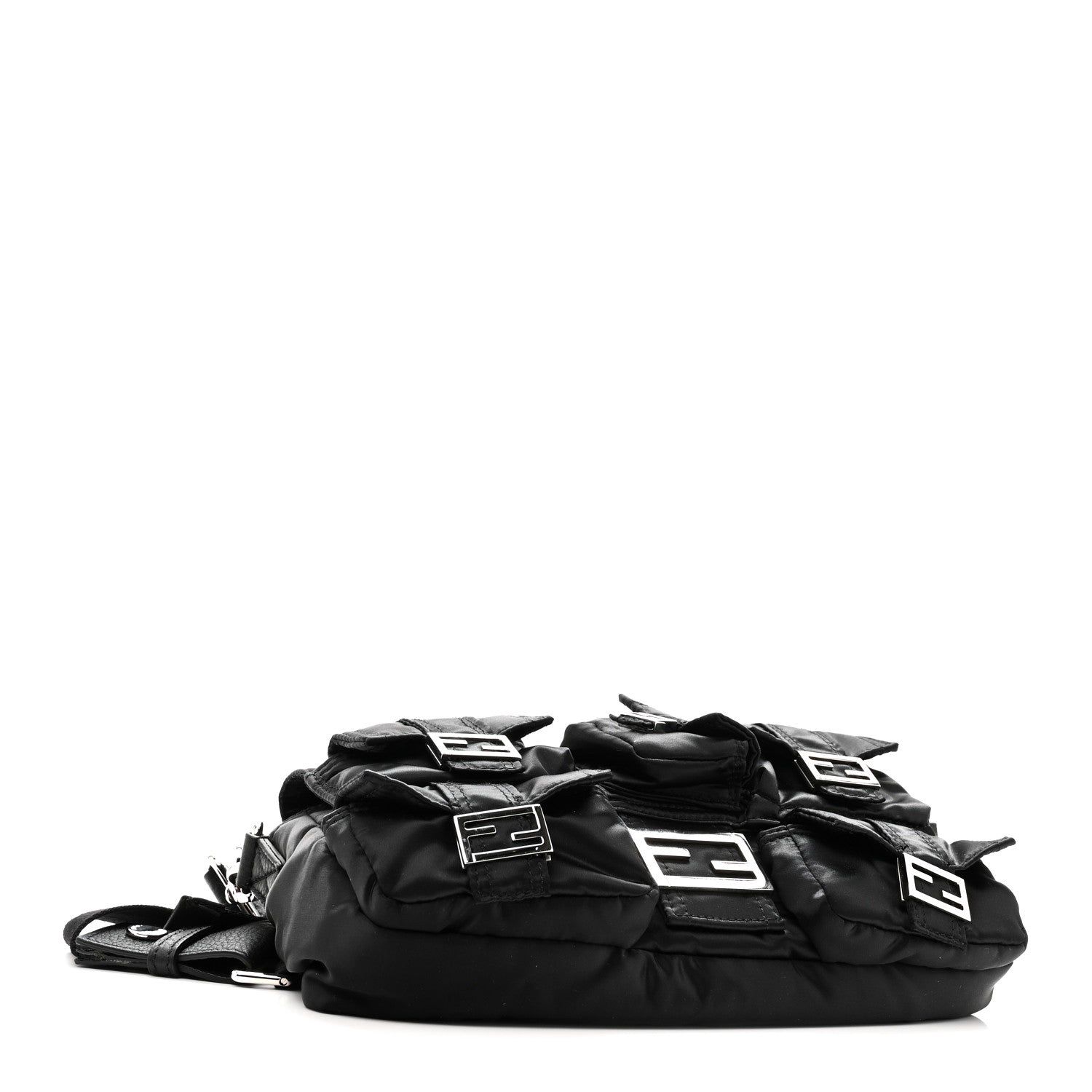 Econyl Cuoio Romano Multipocket Baguette Black