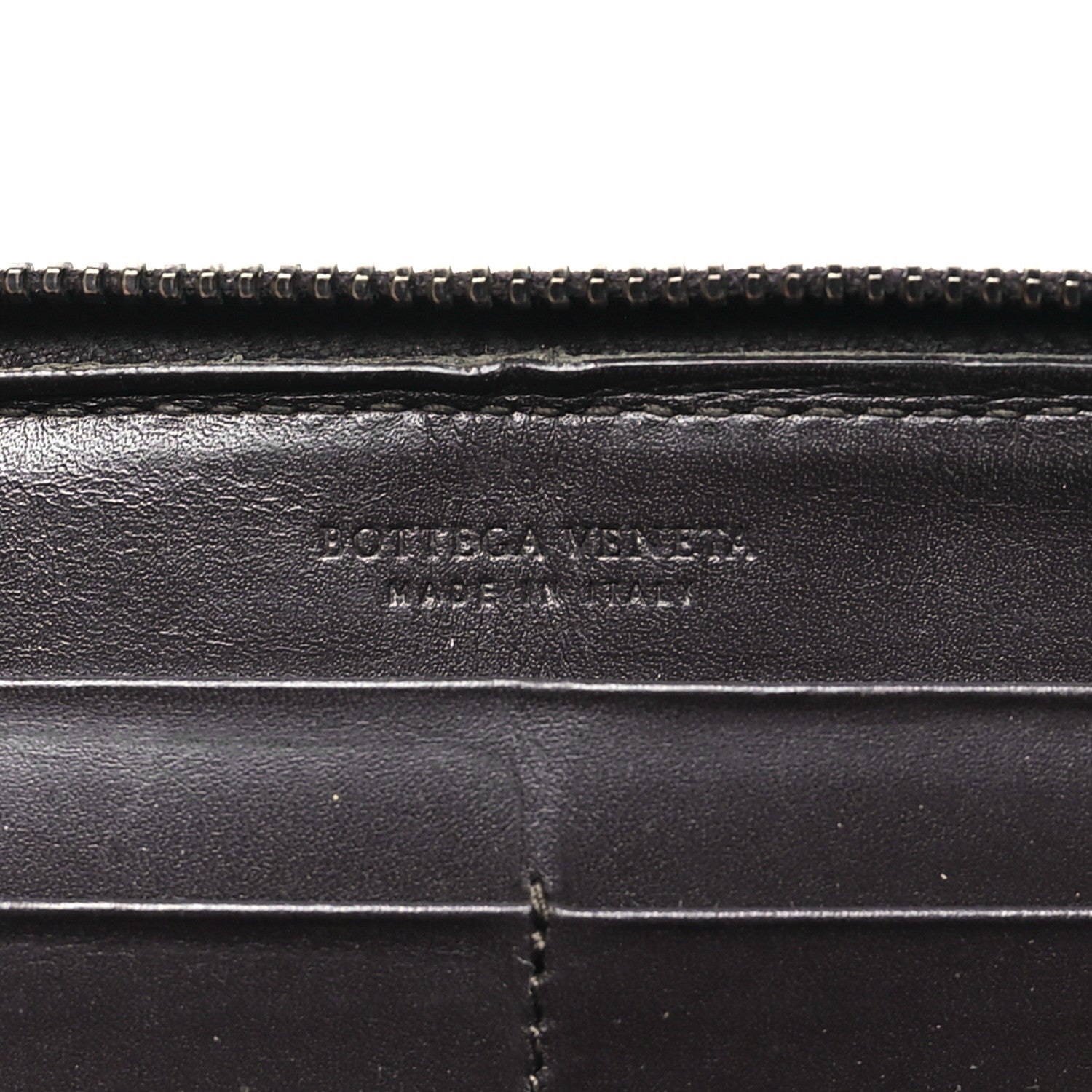 Nappa Intrecciato Zip Around Wallet Ebano