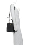 Saffiano Cuir Medium Panier Bucket Bag Black Fuoco