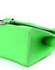 Shiny Box Calfskin Hourglass Top Handle Bag XS Fluo Green
