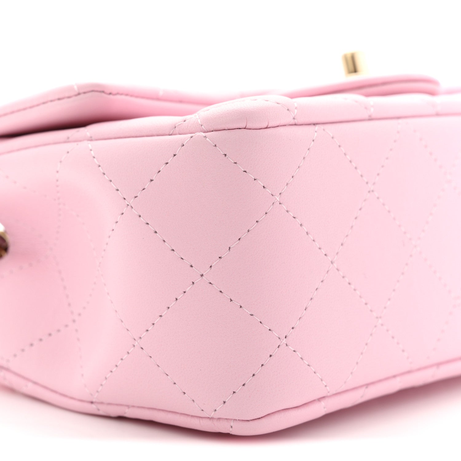 Lambskin Quilted Mini Rectangular Flap Pink