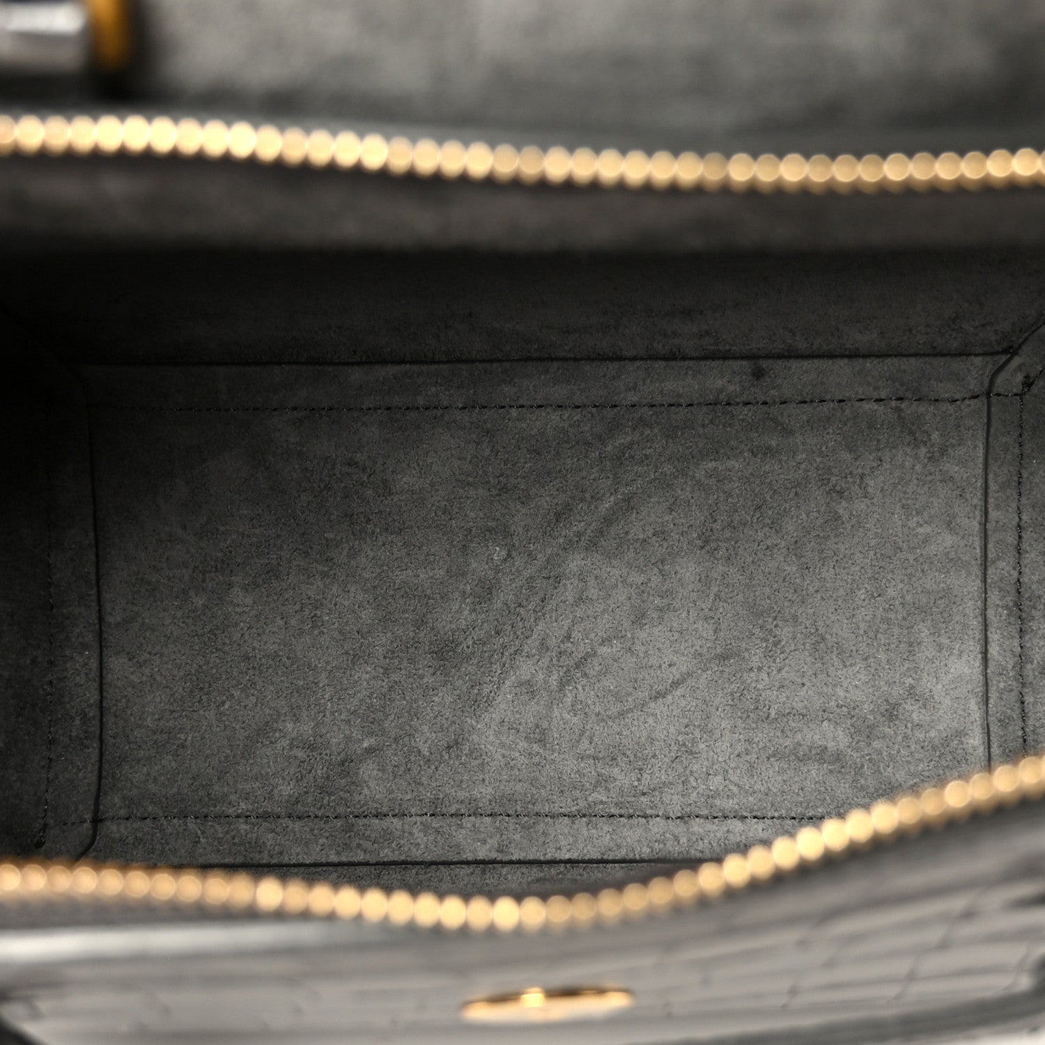 Calfskin Crocodile Embossed Nano Belt Bag Grey