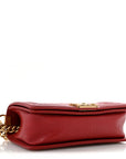 Caviar Quilted Medium Boy Flap Red