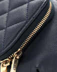 Caviar Quilted Business Affinity Waist Belt Bag Navy