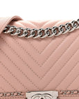Calfskin Chevron Tweed Medium Boy Flap Pink