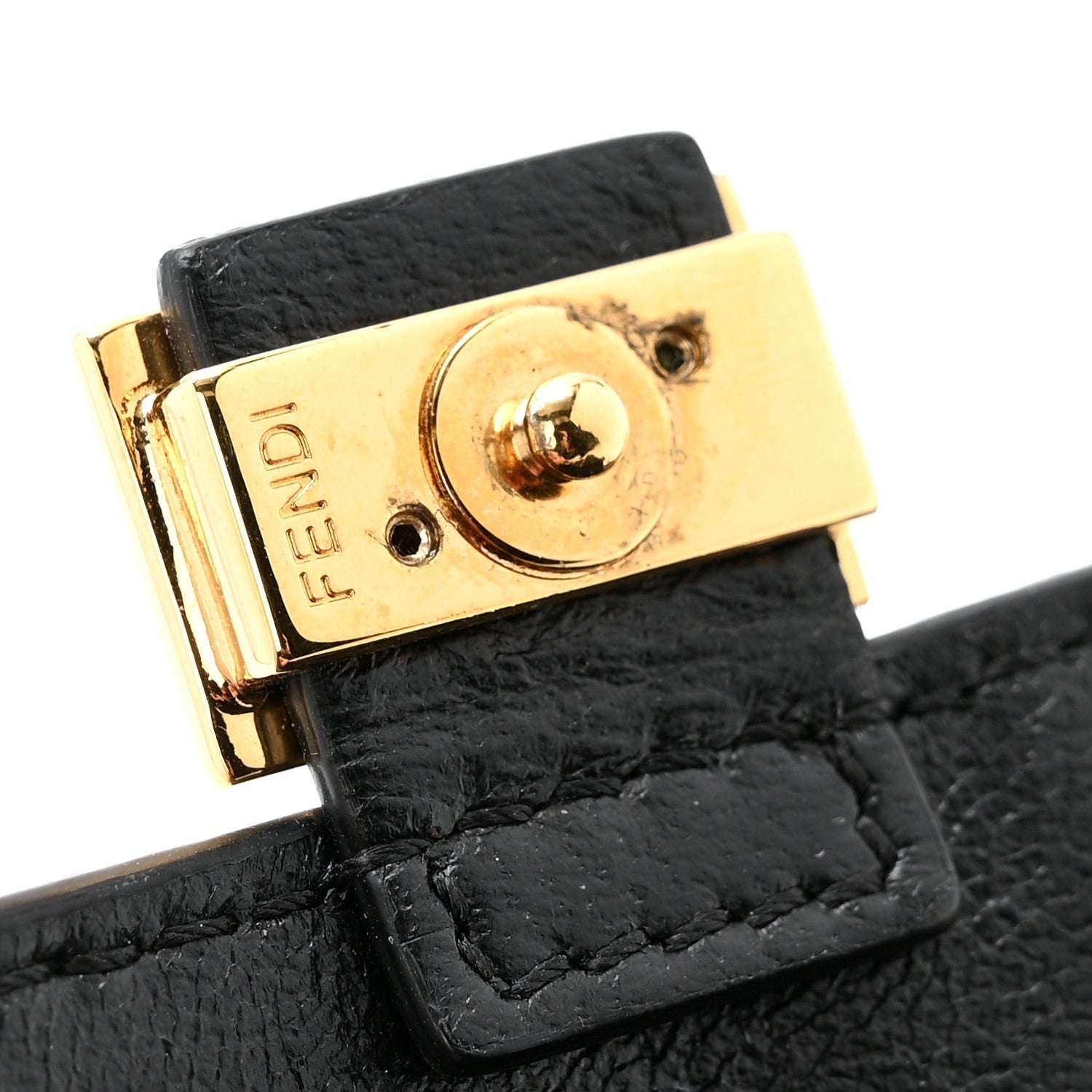 Nappa Matisse FF Embossed Nano Baguette Charm Black