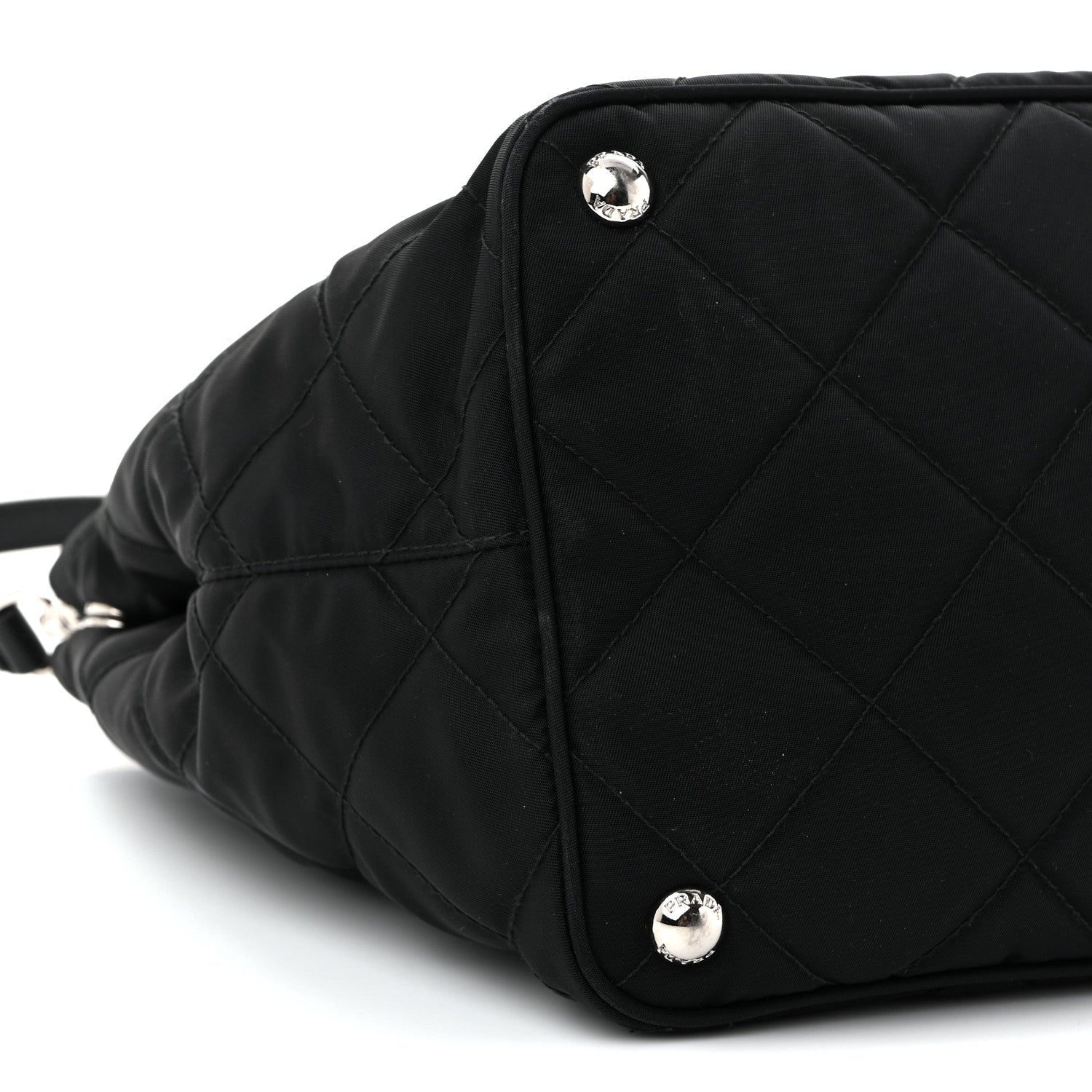 Nylon Tessuto Impuntu Quilted Tote Black