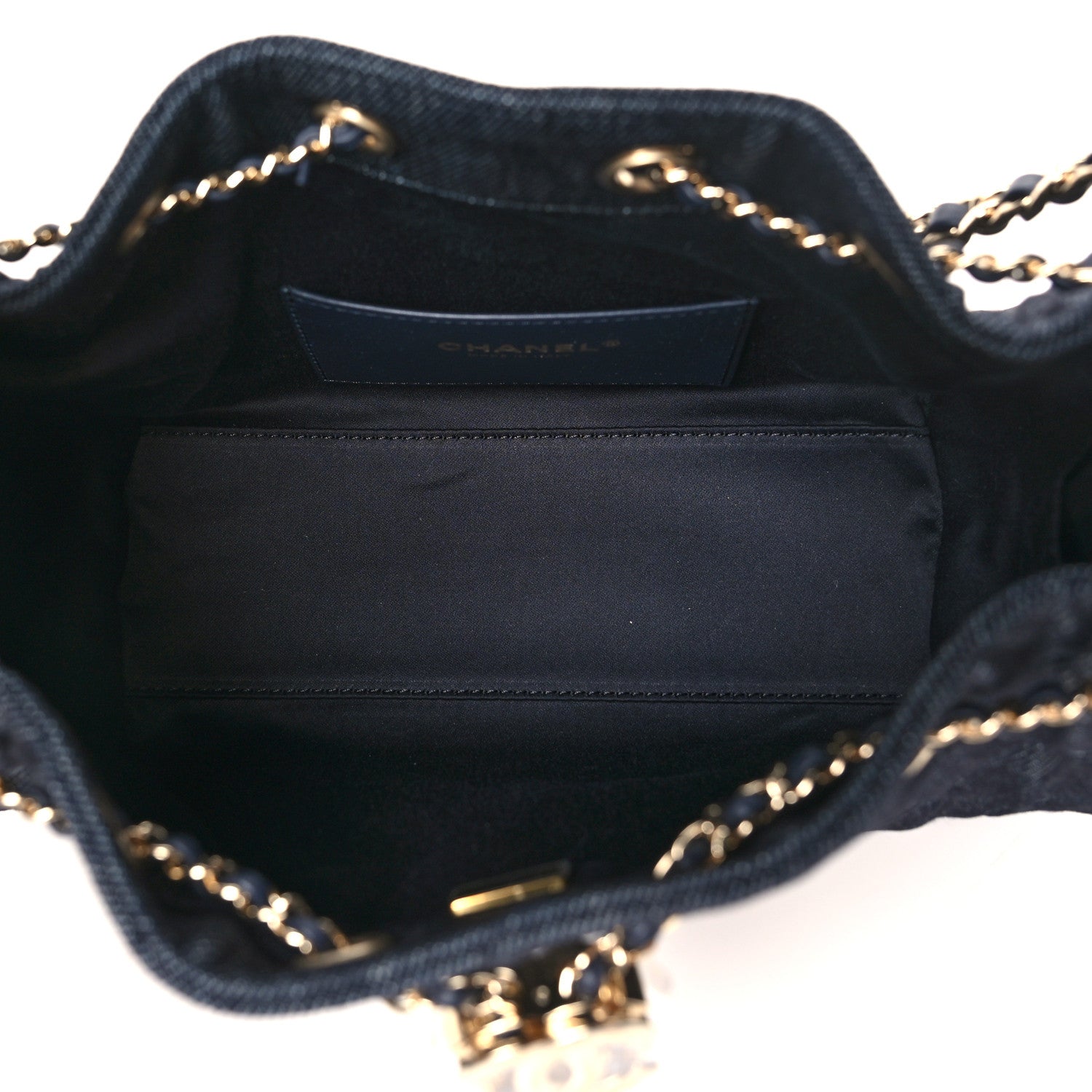 Denim Quilted Mini CHNL 25 Handbag Dark Blue