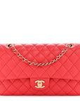 Caviar Quilted Medium Double Flap Red