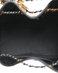 Shiny Crumpled Calfskin Quilted Small CHNL 25 Handbag Black