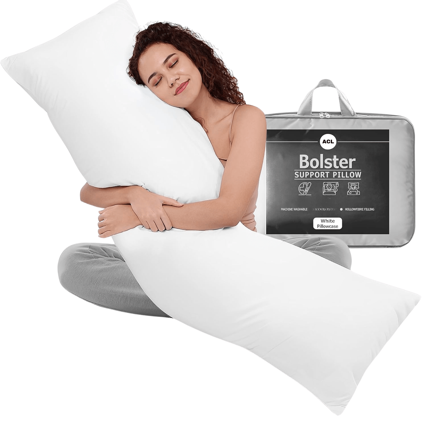 Vaccaro Pregnancy Pillow for Maternity Support - Ultra Soft Bolster Body Pillow