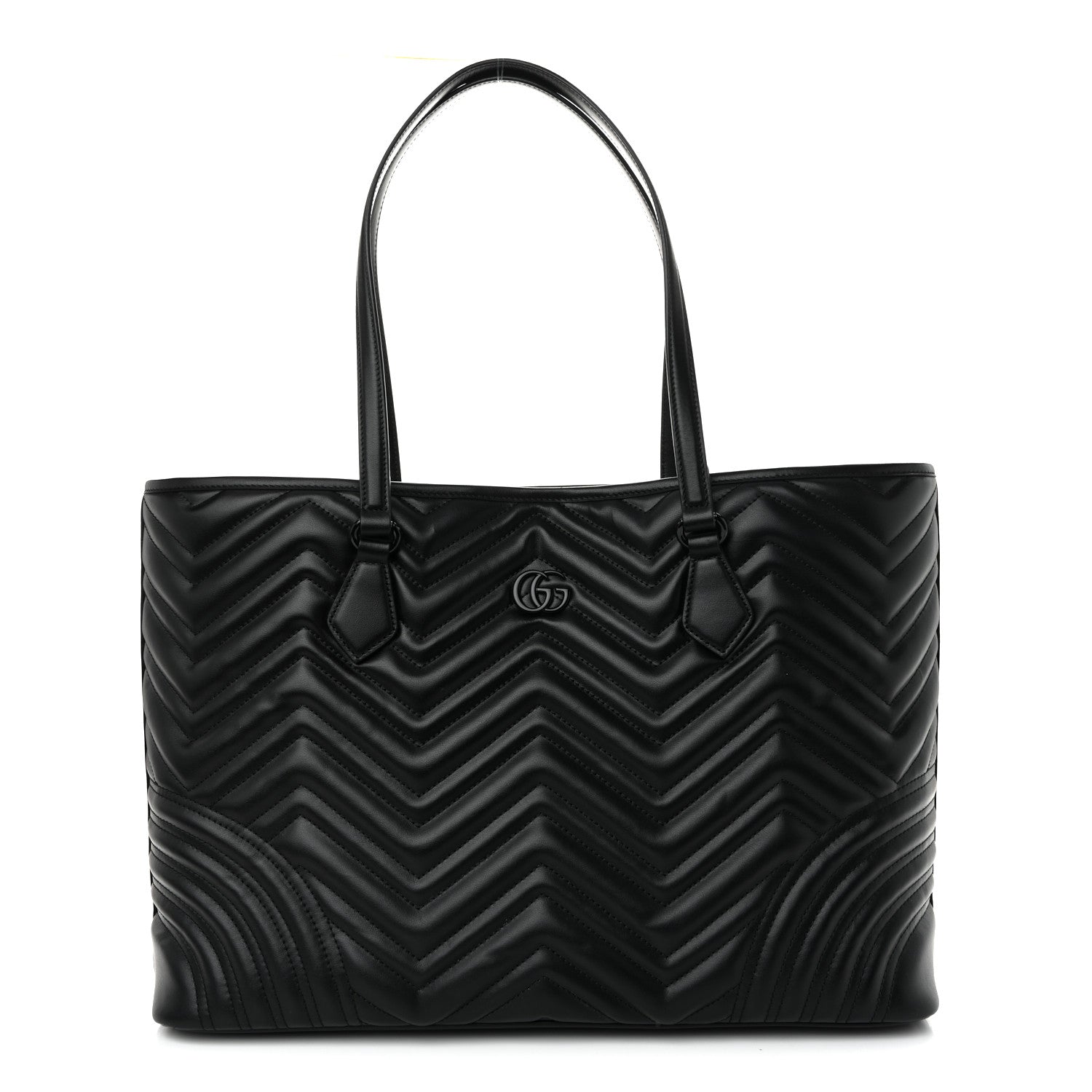 Calfskin Matelasse Monochrome Large GG Marmont Tote Bag Black