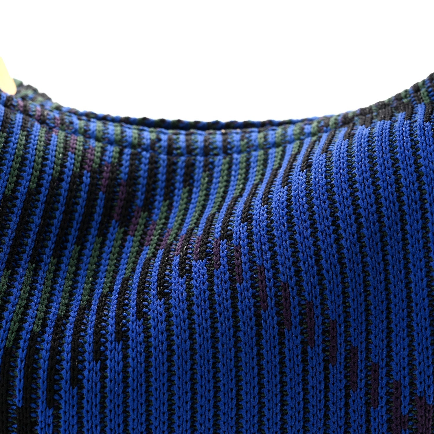 Canvas Knitted Check Mini Peg Duffle Bag Knight