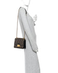 Vitello Liberty Bi-Color FF 1974 Embossed Small Kan U Shoulder Bag Maya Black