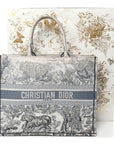 Gradient Canvas Embroidered Large D1ORiviera Toile De Jouy Book Tote Blue