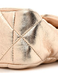 Metallic Lambskin Quilted Medium CHNL 19 Flap Gold