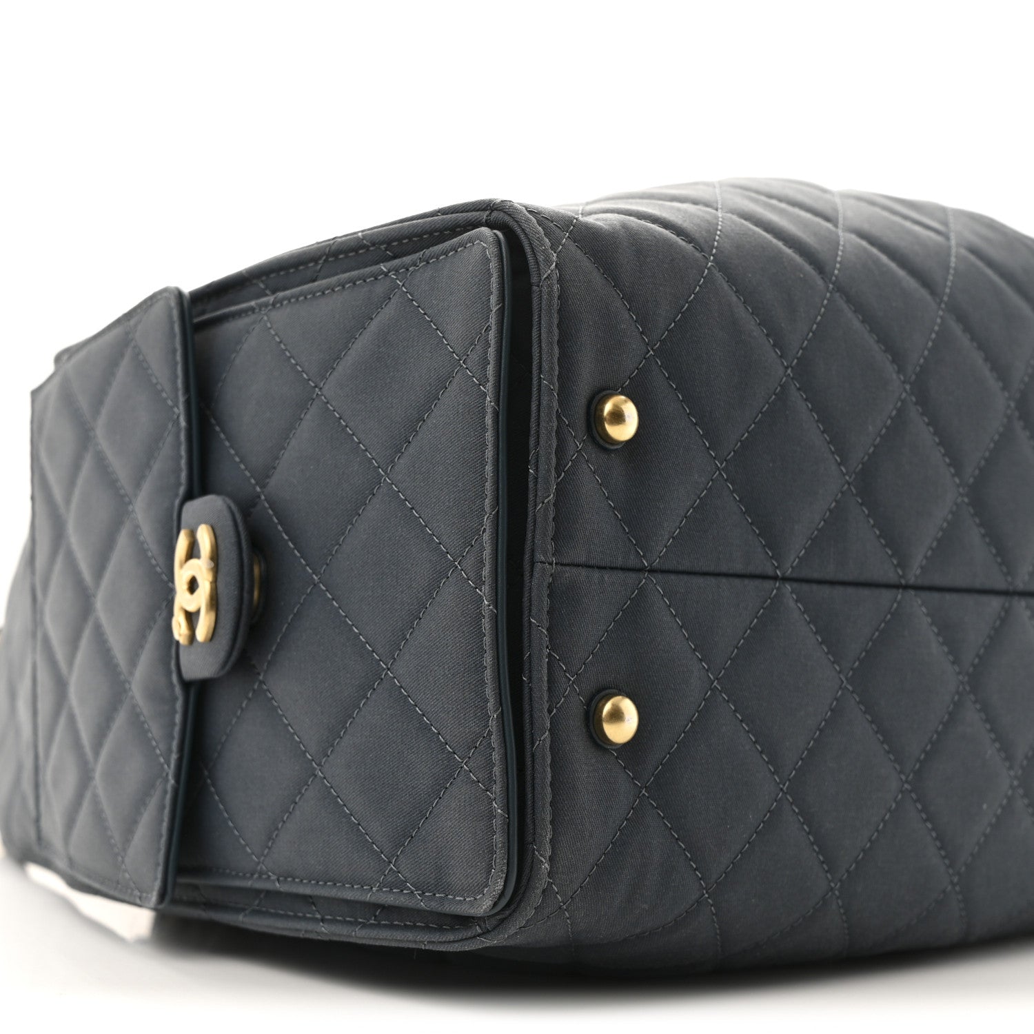 Canvas Quilted Medium CHNL 25 Handbag Dark Blue