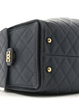 Canvas Quilted Medium CHNL 25 Handbag Dark Blue