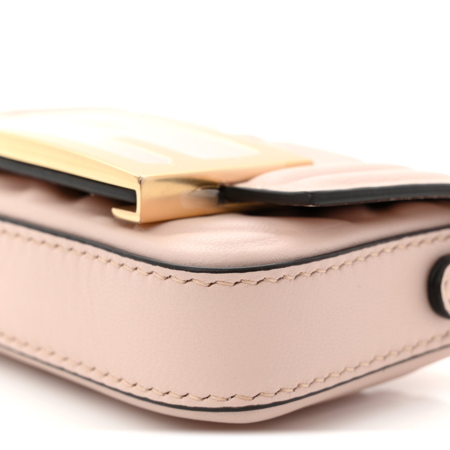 Nappa Matisse FF Embossed Nano Maxi Buckle Baguette Charm Rosa Quarzo