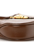 GG Supreme Monogram Azalea Calfskin Web Mini Jackie 1961 Hobo Beige Ebony Brown Sugar