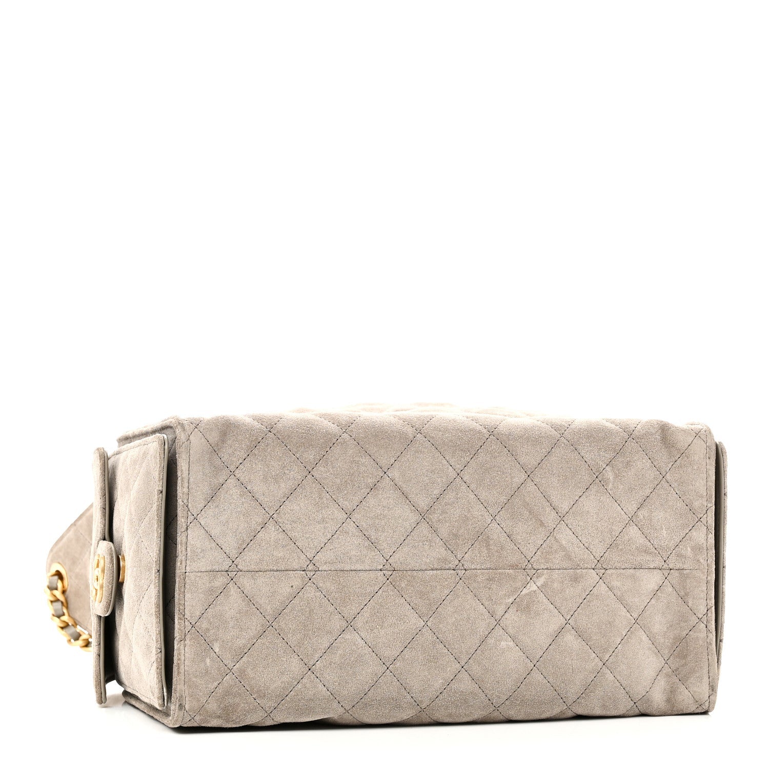 Suede Quilted Medium CHNL 25 Handbag Grey