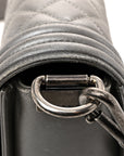 Metallic Lambskin Stingray Quilted Medium Boy Flap Silver