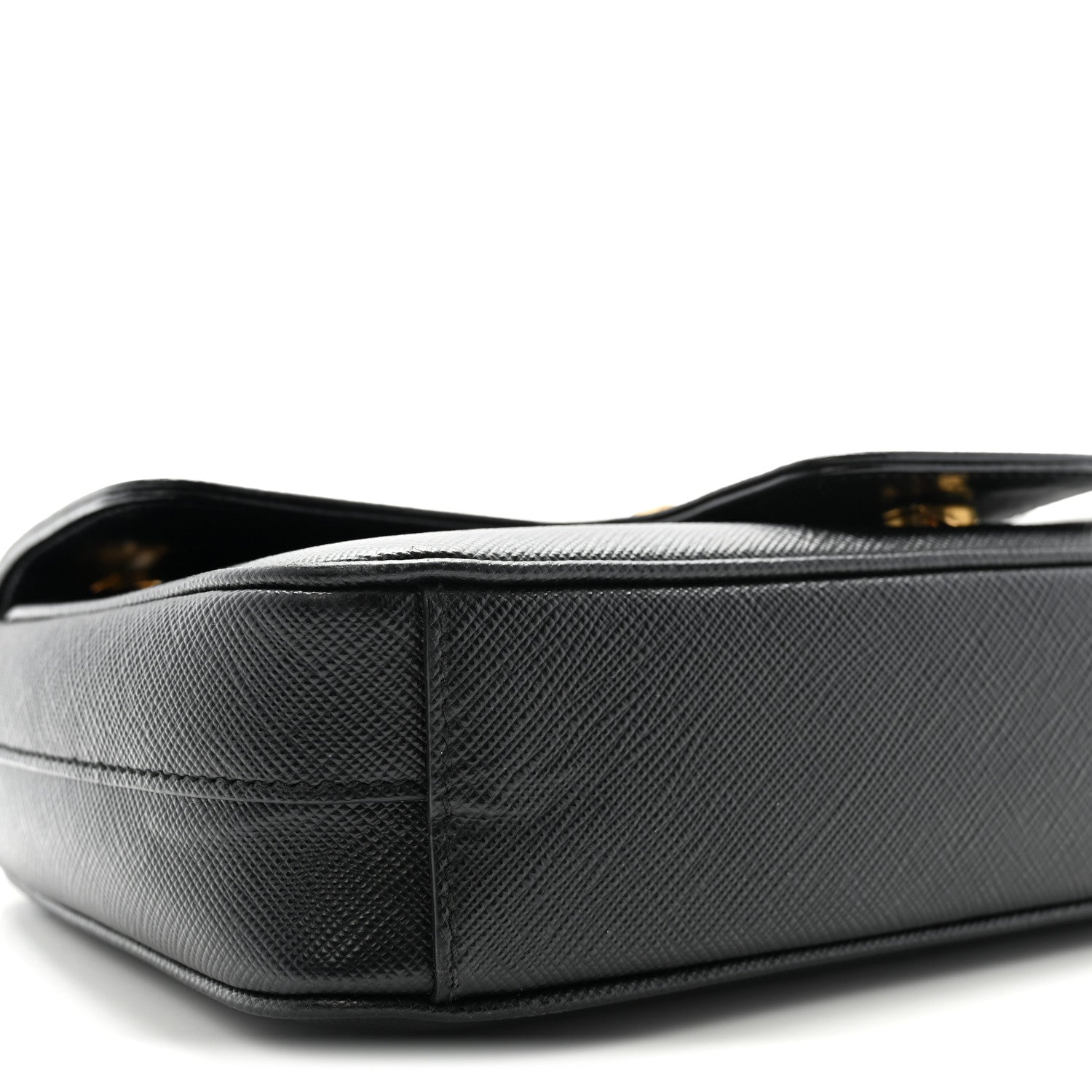 Saffiano Flap Shoulder Bag Black