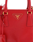 Saffiano Vernice Galleria Double Zip Tote Rosso