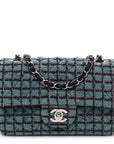 Tweed Quilted Mini Rectangular Flap Green Navy Dark Beige