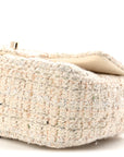 Tweed Quilted Mini Rectangular Flap Off White