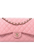 Caviar Quilted Jumbo Double Flap Pink