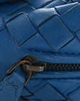 Nappa Intrecciato Small Chain Crossbody Blue