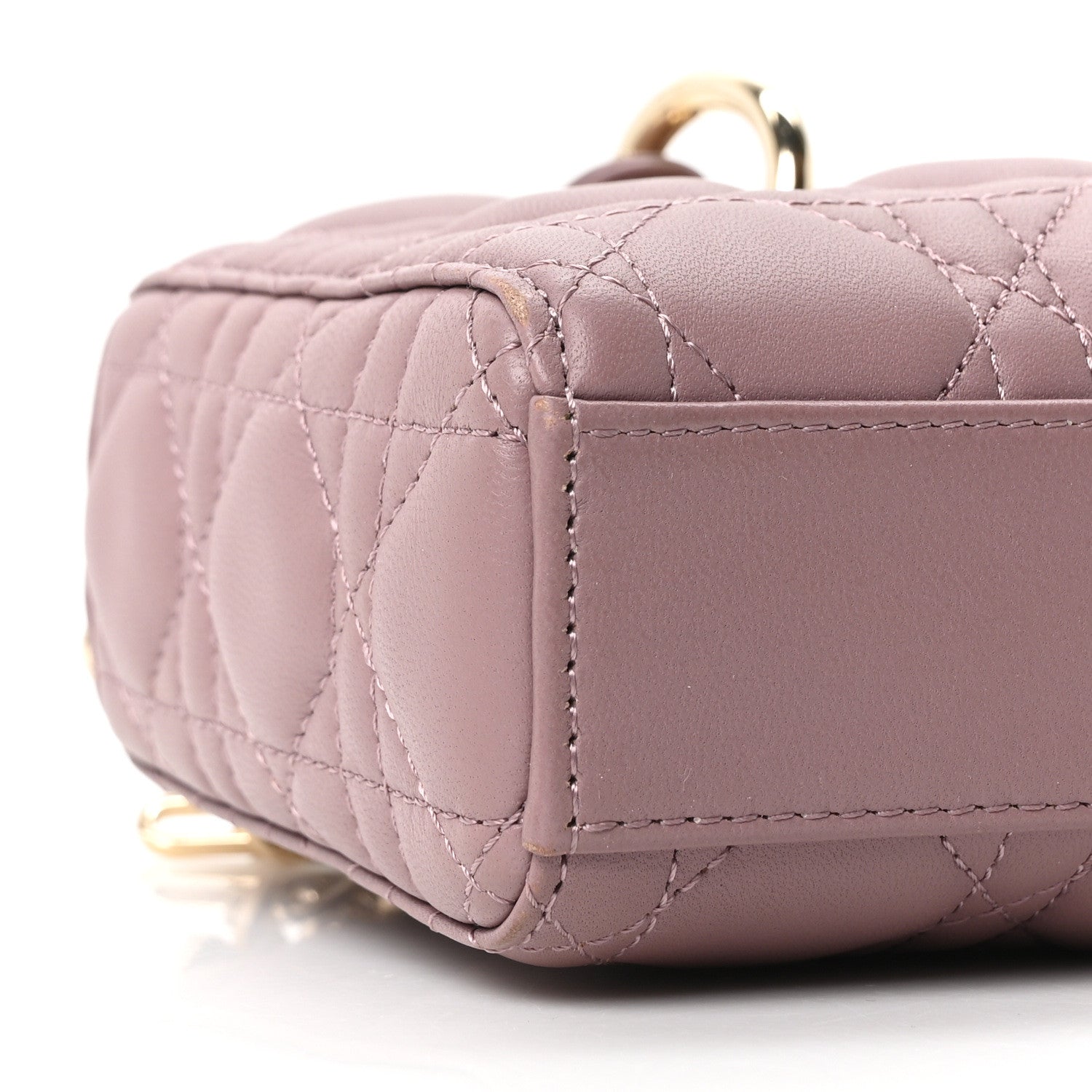 Lambskin Cannage Small Lady D-Joy Peony Pink