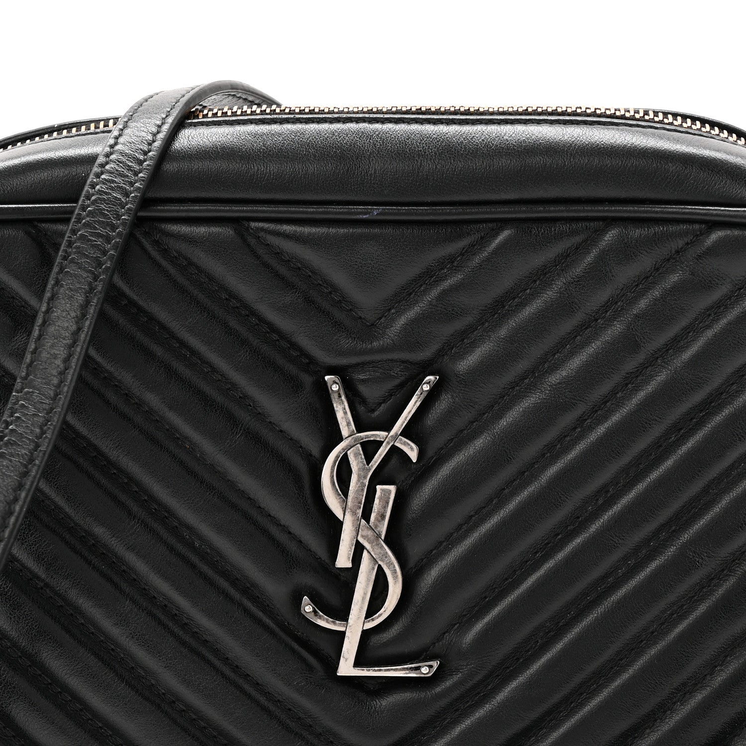 Calfskin Matelasse Monogram Lou Camera Bag Black