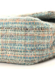 Tweed Quilted Medium Double Flap Blue Multicolor