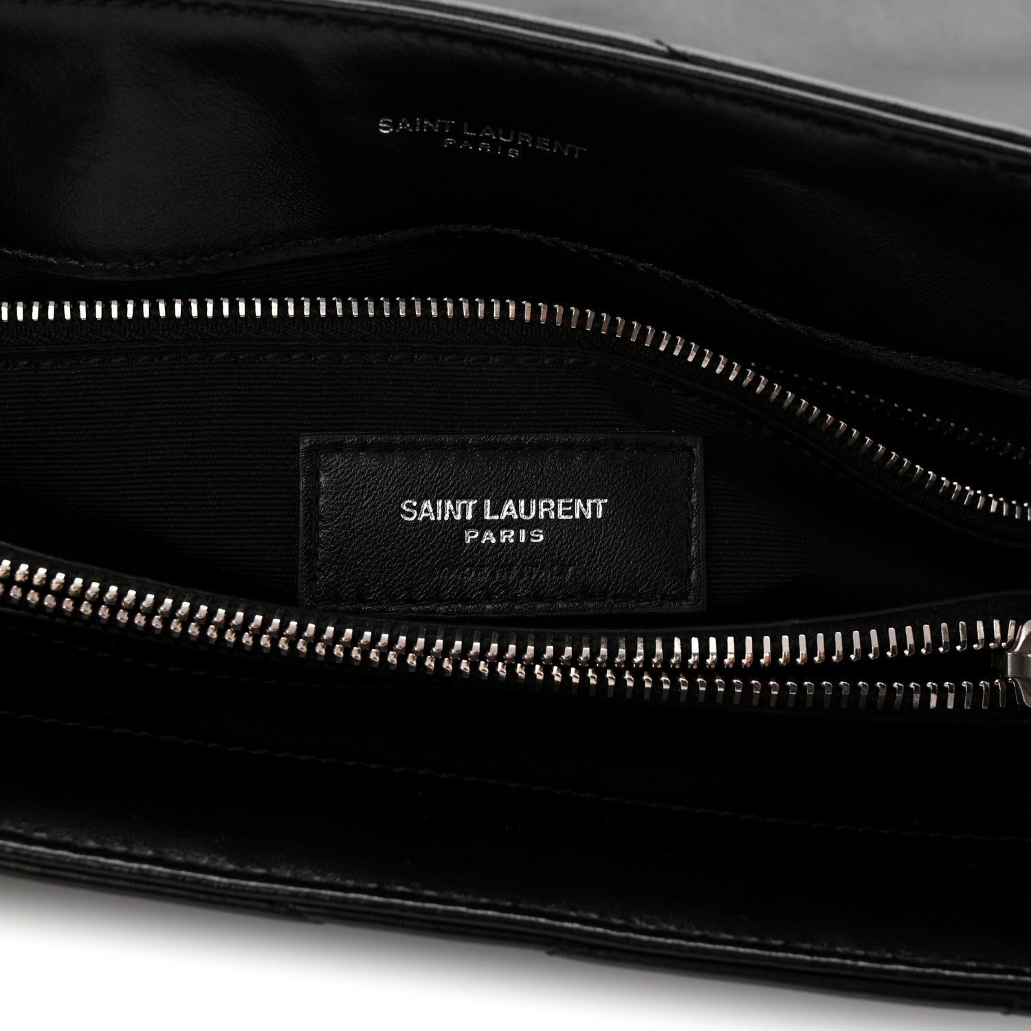 Calfskin Y Quilted Monogram Medium Loulou Chain Satchel Black