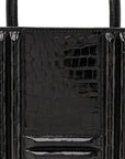 Shiny Porosus Crocodile Lisse Kelly Cadena Clutch Black